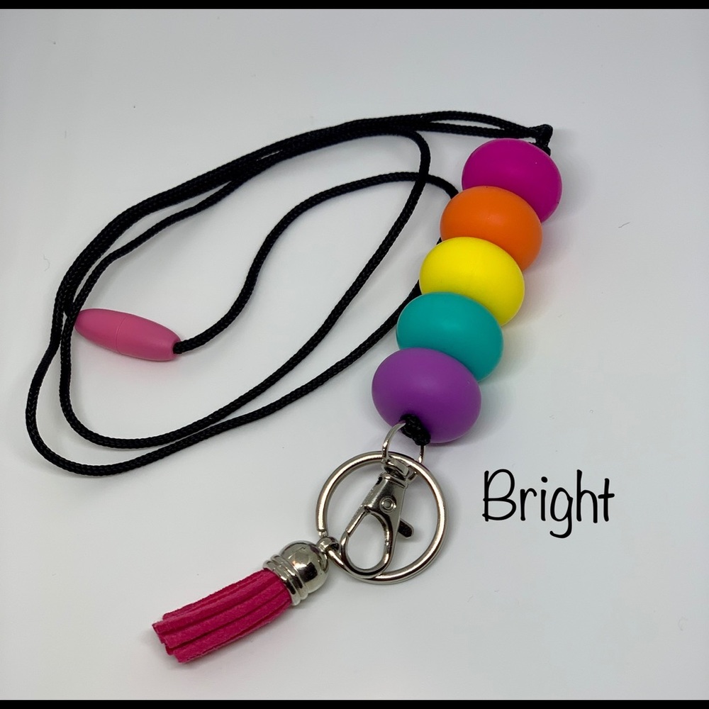 Silicone Bead lanyard 🌈